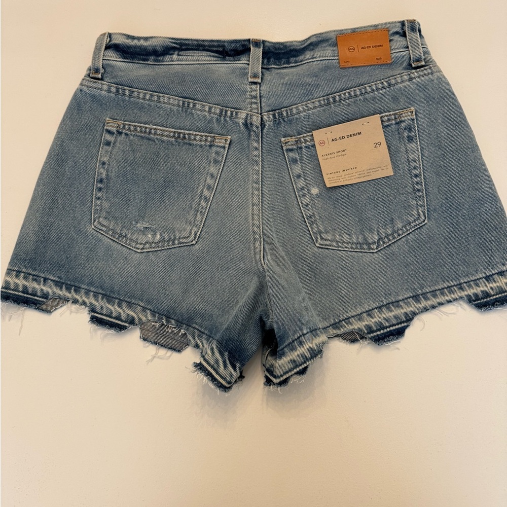 Ag Adriano Goldschmied Alexxis Denim Short High Rise Wedgie NWT size 29 $178 - Picture 7 of 8